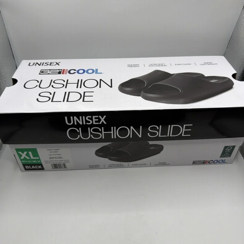 32 Degrees Cool Unisex Cushion Slide Size XL (Men's 9-10)/(Women's 11-12) New